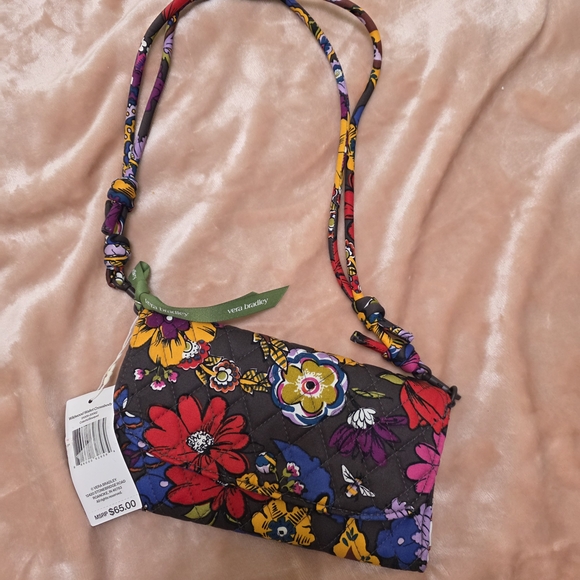 Vera Bradley Handbags - Vera Bradley Wildwood Wallet Crossbody in the Colorful Bouquet pattern